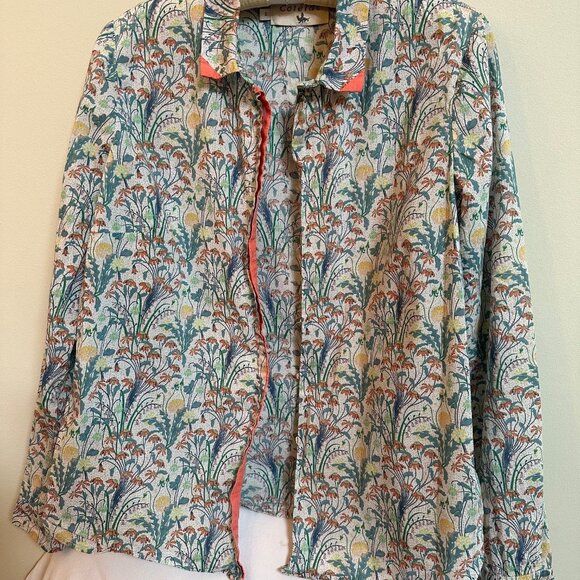 Cotelac Floral Print - Cotton - Long-Sleeve Blouse – Size 3 - Picture 2 of 3